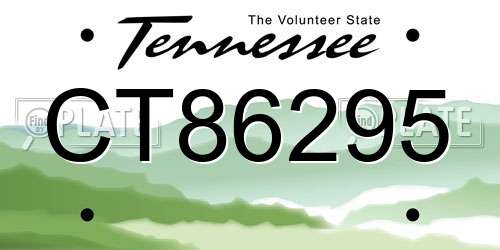CT86295 Tennessee License Plate