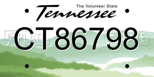 CT86798 Tennessee License Plate