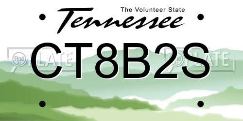 CT8B2S Tennessee License Plate