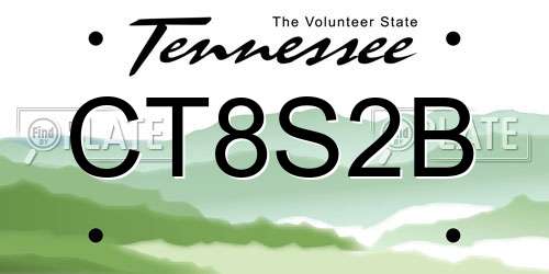 CT8S2B Tennessee License Plate