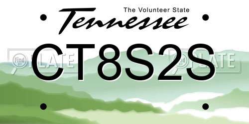 CT8S2S Tennessee License Plate