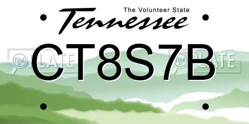 CT8S7B Tennessee License Plate