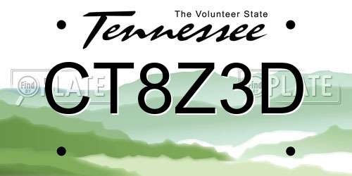 CT8Z3D Tennessee License Plate