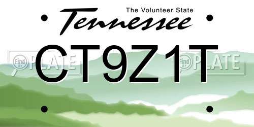 CT9Z1T Tennessee License Plate
