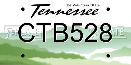 CTB528 Tennessee License Plate