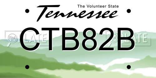 CTB82B Tennessee License Plate