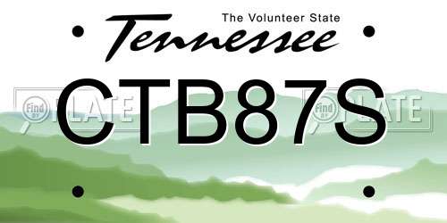 CTB87S Tennessee License Plate