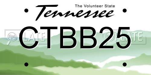CTBB25 Tennessee License Plate