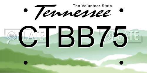 CTBB75 Tennessee License Plate