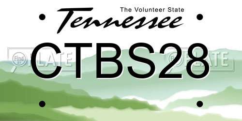 CTBS28 Tennessee License Plate