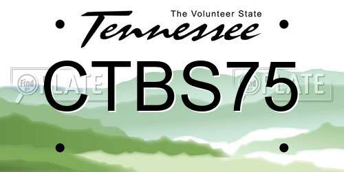 CTBS75 Tennessee License Plate