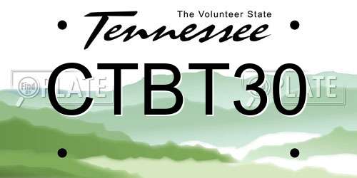 CTBT30 Tennessee License Plate