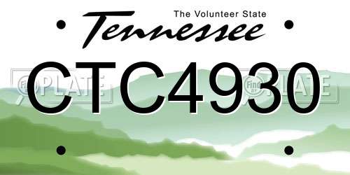 CTC4930 Tennessee License Plate