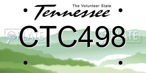 CTC498 Tennessee License Plate