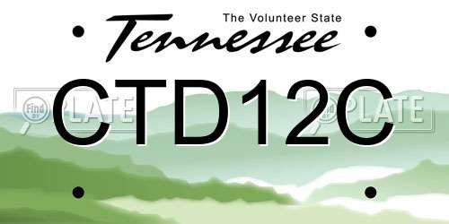 CTD12C Tennessee License Plate