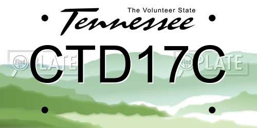 CTD17C Tennessee License Plate