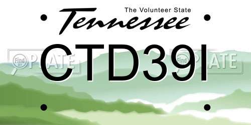 CTD39I Tennessee License Plate