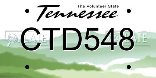 CTD548 Tennessee License Plate