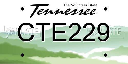 CTE229 Tennessee License Plate