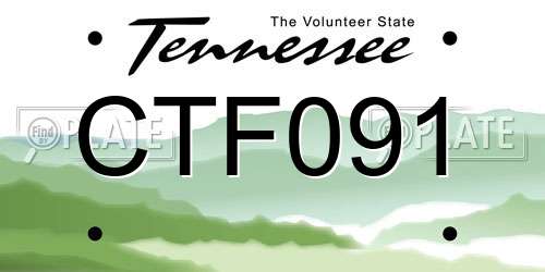 CTF091 Tennessee License Plate