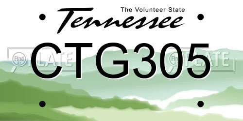 CTG305 Tennessee License Plate