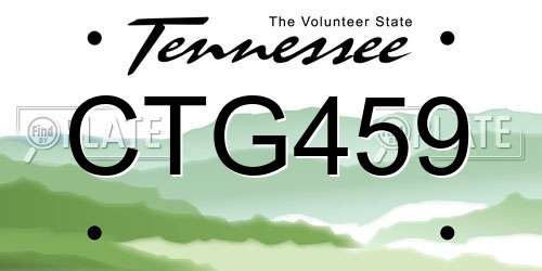CTG459 Tennessee License Plate