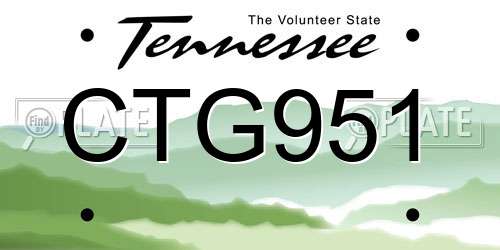 CTG951 Tennessee License Plate