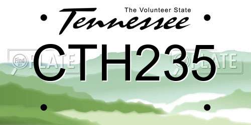 CTH235 Tennessee License Plate