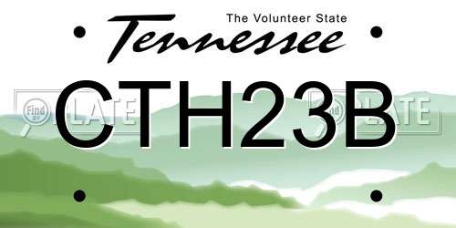 CTH23B Tennessee License Plate