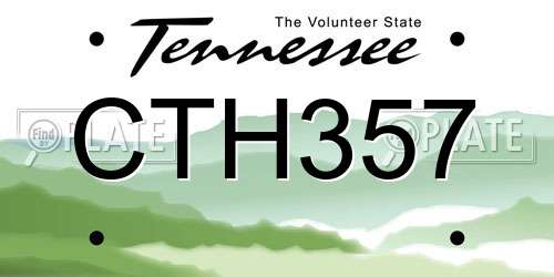 CTH357 Tennessee License Plate