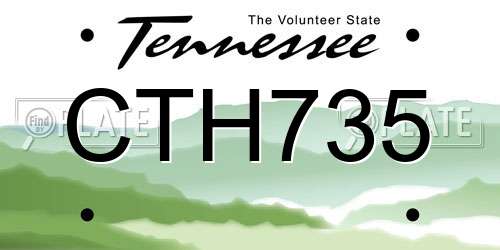 CTH735 Tennessee License Plate
