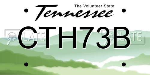 CTH73B Tennessee License Plate