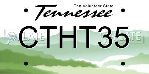 CTHT35 Tennessee License Plate