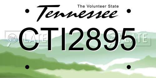 CTI2895 Tennessee License Plate