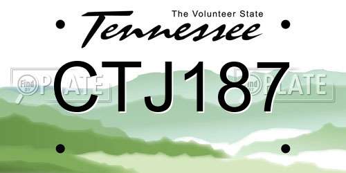 CTJ187 Tennessee License Plate