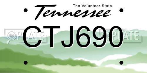 CTJ690 Tennessee License Plate