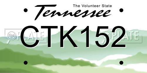 CTK152 Tennessee License Plate