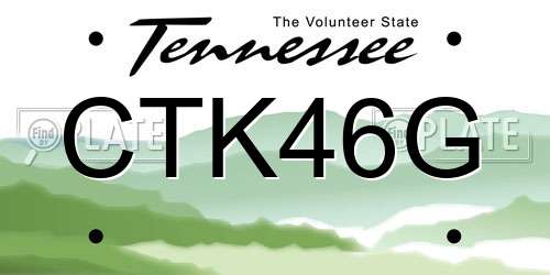 CTK46G Tennessee License Plate