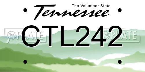 CTL242 Tennessee License Plate