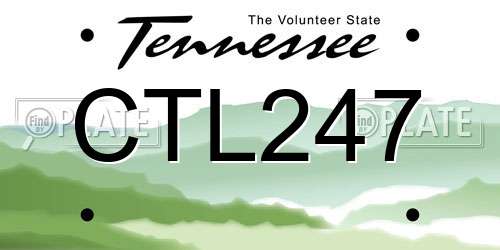 CTL247 Tennessee License Plate