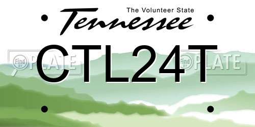 CTL24T Tennessee License Plate