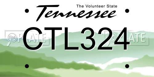 CTL324 Tennessee License Plate