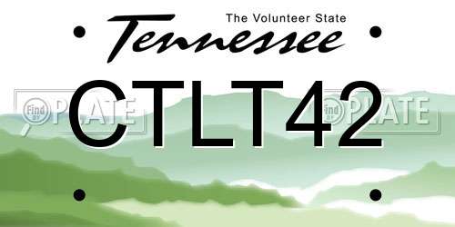 CTLT42 Tennessee License Plate