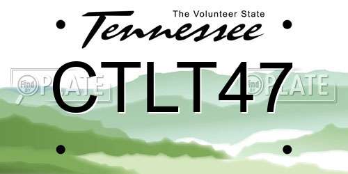 CTLT47 Tennessee License Plate