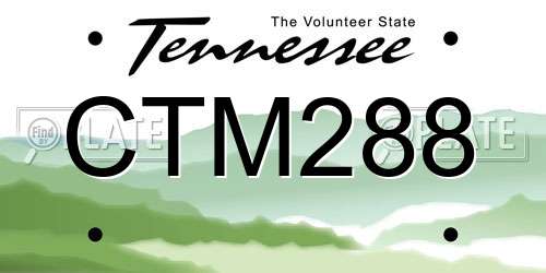 CTM288 Tennessee License Plate
