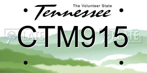 CTM915 Tennessee License Plate