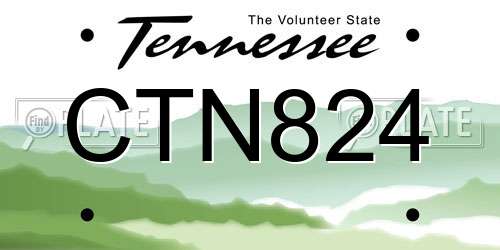 CTN824 Tennessee License Plate
