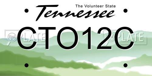 CTO12C Tennessee License Plate
