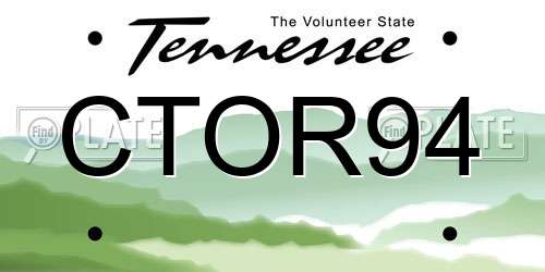 CTOR94 Tennessee License Plate