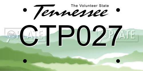 CTP027 Tennessee License Plate